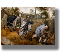 pieter bruegel the elder: parable of the blind or the blind leading the blind. classical painting. famous art print. 823