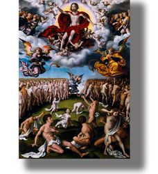The Last Judgment by Joos van Cleve. Print in a religion style. 663.