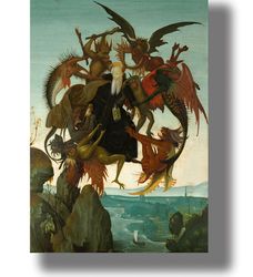 The Temptation of Saint Anthony. Dark art poster. 130 h