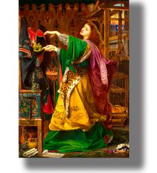 The Sorceress Morgan le Fay. Witchy home decor. Illustration of the legend of King Arthur. 284.