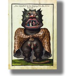 Demonic representation. Compendium rarissimum totius Artis Magicae. Demonic Art Print. Magic poster. 325.