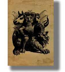 king asmodeus. evil spirit reproduction. one of the 72 demons of "goetia". 59.
