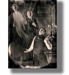 brothers davenport and their spectacular stage seance. gothic artwork. goth gift. victorian photograph. 810.