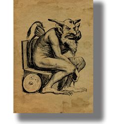Archdemon Belphegor one of the seven princes of Hell. Home decor for the occult altar. 222.