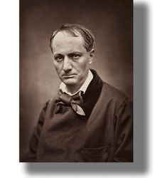 photo portrait of the poet charles baudelaire. vintage style reproduction. a gift for fans of the gothic style. 668.