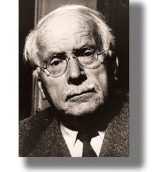 carl gustav jung portrait art print. science wall decoration. medical gift. poster with a psychologist. archetypes. 661.