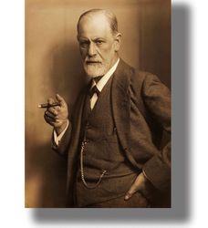 photographic portrait of sigmund freud. psychology style wall decor. decor for a medical office. vintage science art766