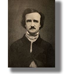 Writer and poet Edgar Allan Poe. Retro style photograph decoration. Vintage style photo print. Gothic art poster. 485.