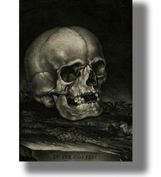 What you are, I was. What I am, you will be. Remember of death poster. Illustration with gloomy human skull. 571.