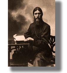 rasputin. photo portrait of a famous russian mystic. history art print. retro photography artwork. gift for mystic. 563.