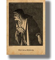 Witch of Endor. Adam Elsheimer. Illustration of a biblical sorceress. Witchy wall art. A poster with an old witch. 62.