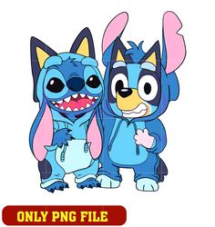 Bluey and Stitch cartoon png