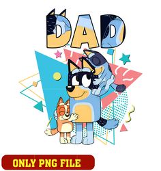 Bluey dad cartoon family png, bluey cartoon png