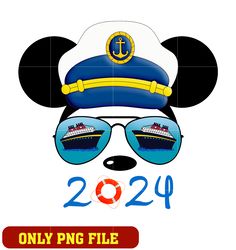 Captain Mickey Disney Cruise Ship Glasses png