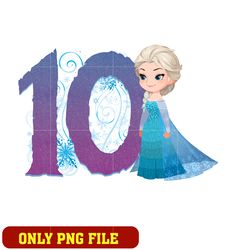 Disney Frozen Elsa Happy 10th Birthday png