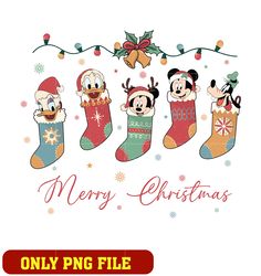 Disney Mickey Friends Christmas Socks png