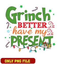 Grinch Better Have My Presents logo png