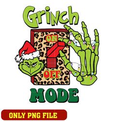 Grinch mode on off Christmas png