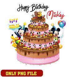 Happy Birthday Mickey Mouse png