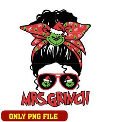 Messy Bun Mrs Grinch png