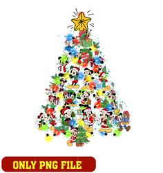 Mickey And Friend Merry tree Christmas logo png