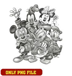 Mickey and friends black png