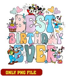 Mickey Couple Friends Best Birthday Ever png