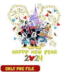 Mickey head happy new year 2024 png