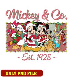 Mickey mouse and friends & co est 1928 logo png