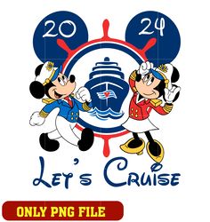 Mickey mouse couple let's cruise 2024 png