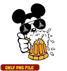 Mickey mouse drinking beer png