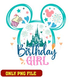 Mickey mouse head birthday girl png