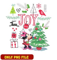 Minnie mouse minnie's christmas joy postcard png