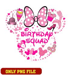 Minnie mouse disney pink birthday squad png