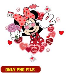 Minnie Mouse Valentines Love Sayings png