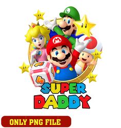 Super Daddy Mario Bros Stars png