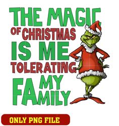 The Magic of Christmas is Me Tolerating My Family png