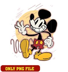 Traditional Colorful Mickey Mouse Waving png