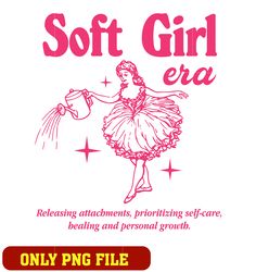 Vintage soft girl era logo png