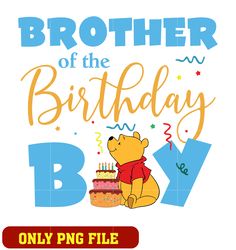 Winnie the pooh brother of the birthday boy png