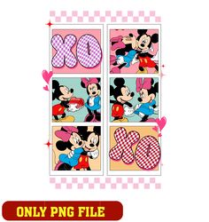 Xoxo Couple Love Card Mickey Minnie Valentines Png