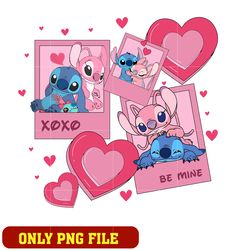 Xoxo Valentine Love Card Stitch and Angel png