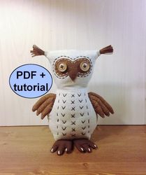 Owl sewing pattern Tutorial PDF - Owl toy pattern - Bird sewing pattern