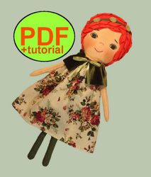 Rag doll sewing pattern & Tutorial Cloth doll pattern Fabric doll pattern Doll sewing pattern