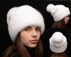 Warm Winter Fur Hat Real Mink Fox Fur Hat And Warm Windproof Beanie Hat For Ladies