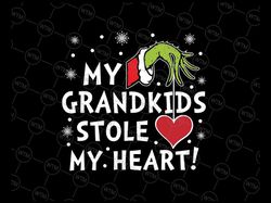 My Grandkisds Stole My Heart Svg, Chritsmas Gricnh My Heart Svg, Christmas Png, Digital Download