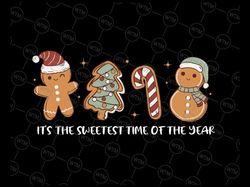 Retro Christmas Gingerbread Cookie Svg, Sweetest Time Of The Year Svg, Christmas Png, Digital Download