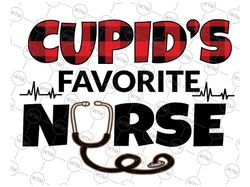 Red Plaid Cupid's Favorite Nurse Stethoscope PNG, Valentine's Day Png, Cupids Favorite Nurse Png, Nicu Nurse Png, Nurse