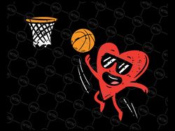 Heart Playing Basketball Svg, Cute Valentines Day Sports Svg, Valentines Day Svg, Basketball Player, Digital Download Pn