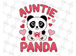 Auntie Panda Love Heart Svg Png,Aunt Valentines Svg, Cute Panda For Valentine's Day Svg, Valentine SVG Cut File Printabl